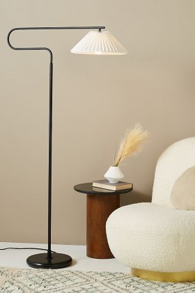 ANTHROPOLOGIE Harriet Pleated Floor Lamp Black ~ modern lighting for the home ~ stylish lamps