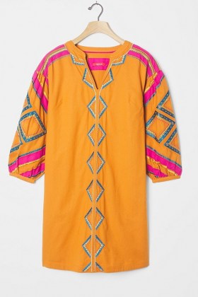 Stasiana Embroidered Tunic Dress / orange tunics - flipped