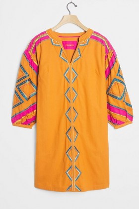 Stasiana Embroidered Tunic Dress / orange tunics