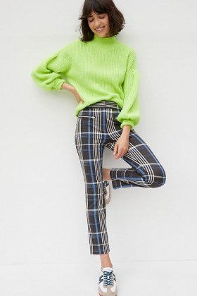 ANTHROPOLOGIE The Essential Slim Trousers / plaid pants / checked / check print fashion - flipped