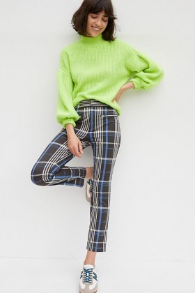 ANTHROPOLOGIE The Essential Slim Trousers / plaid pants / checked / check print fashion
