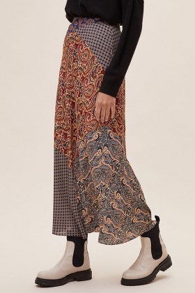 Kachel Julia Mixed Print Maxi Skirt / mixed prints / paisley printed skirts - flipped