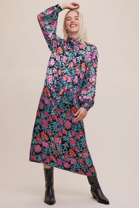 Gestuz Groa Midi Dress / long sleeve high neck floral dresses