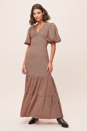 Second Female Sandra Maxi Dress / tiered balloon sleeve dresses / floral prints - flipped