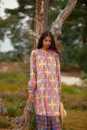 ANTHROPOLOGIE Rosamel Maxi Dress – multicoloured abstract print dresses