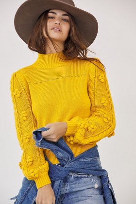 Maeve Kiara Textured Sweater / pretty yellow jumpers