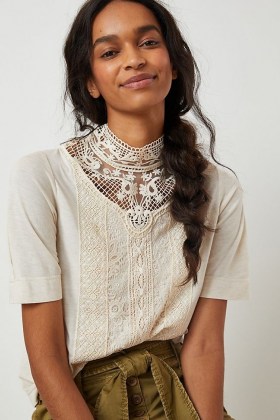 TINY Celine Lace Top / high neck tops / victorian style neckline - flipped