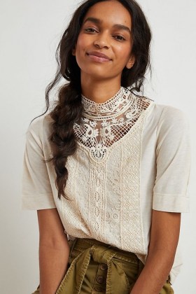TINY Celine Lace Top / high neck tops / victorian style neckline