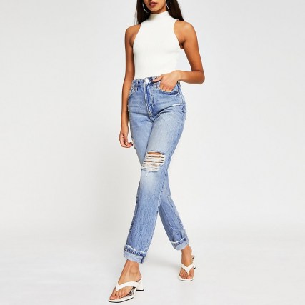 River Island Blue Carrie ripped detail jeans | casual denim