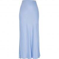 River Island Blue side split satin skirt | slinky skirts