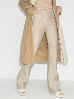 Bottega Veneta bootcut jeans | designer beige denim - flipped