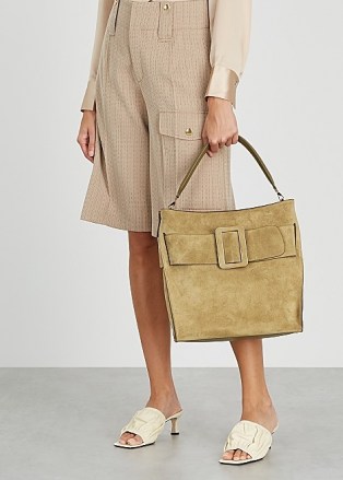 BOYY Devon olive suede shoulder bag ~ large buckle detail bags