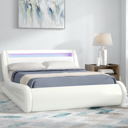 Galaxy LED Upholstered Ottoman Bed by Brayden Studio – Faux Leather