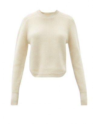 ISABEL MARANT Brent rib-knitted cashmere sweater ~ luxury curved hem sweaters - flipped