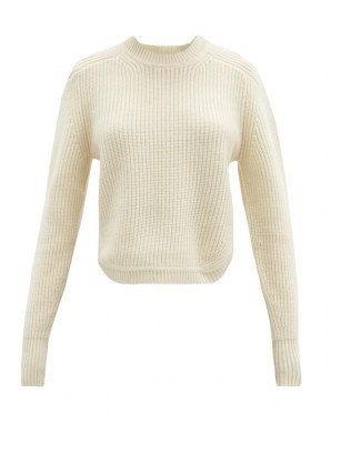 ISABEL MARANT Brent rib-knitted cashmere sweater ~ luxury curved hem sweaters