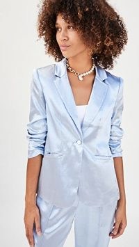 Cinq a Sept Kylie Blazer Cloudy Day / blue blazers / satin style jacket / jackets with a sheen