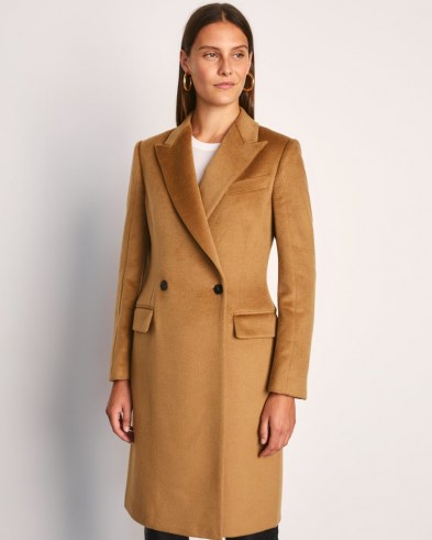 JIGSAW CLARENCE CITY DB COAT / camel coats / brown autumn winter outerwear