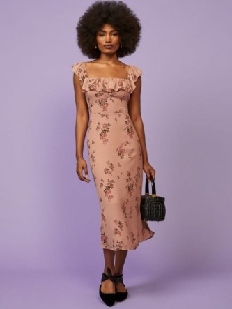REFORMATION Colette Dress Lorena / floral square neck dresses - flipped