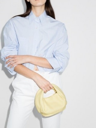 Danse Lente Yellow Lola Leather Mini Tote Bag ~ small luxe handbag - flipped