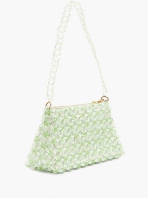 SHRIMPS Dawson floral-beaded bag ~ small pastel green bags ~ vintage style bead embellished handbag ~ retro handbags
