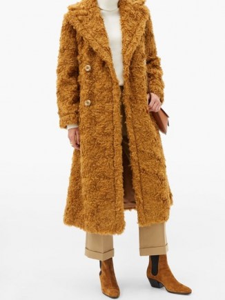 VIKA GAZINSKAYA Double-breasted mohair coat ~ shaggy brown winter coats - flipped