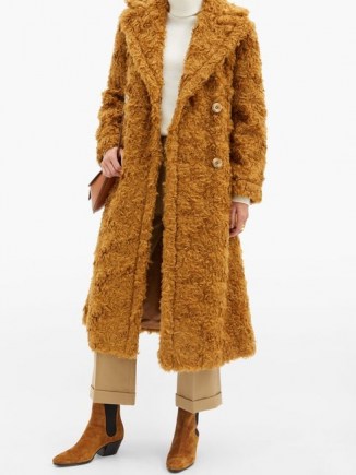VIKA GAZINSKAYA Double-breasted mohair coat ~ shaggy brown winter coats