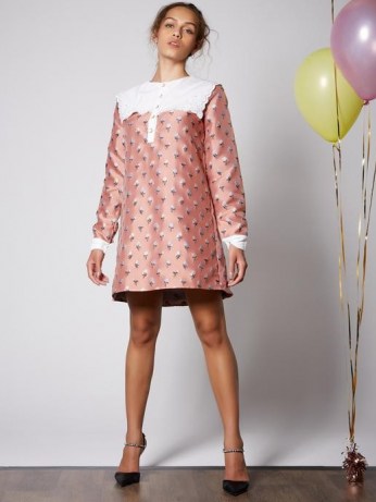 SISTER JANE Parade Jacquard A-line Mini Dress / floral dresses