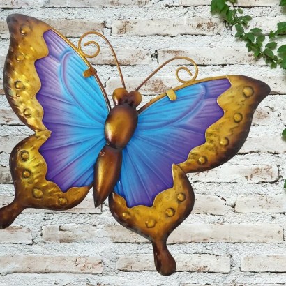 Butterfly Glass Wall Décor by East Urban Home – make your garden special - flipped