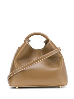 Elleme Baozi brown leather tote bag / small handbags / chic top handle handbag - flipped