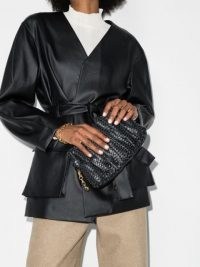 Elleme Vague woven leather shoulder bag | black chain link bags