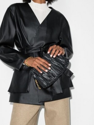Elleme Vague woven leather shoulder bag | black chain link bags