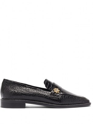 FABRIZIO VITI Forever crocodile-effect leather loafers ~ black croc embossed loafer