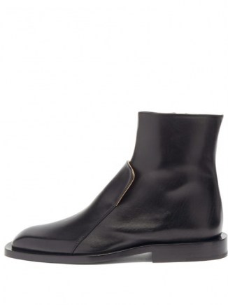 JIL SANDER Front-panel leather Chelsea boots / black ankle boots - flipped