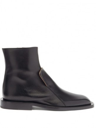 JIL SANDER Front-panel leather Chelsea boots / black ankle boots