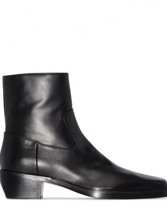 Gia Couture x Pernille Teisbaek 60mm black leather ankle boots / cuban heels