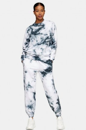 TOPSHOP Grey All Or Nothing Tie Dye Tracksuit / tracksuits / joggers / crew neck sweatshirts - flipped