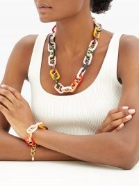 VALENTINO GARAVANI Interlocked-monogram necklace / chunky multicoloured necklaces / designer jewellery