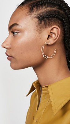 Jennifer Zeuner Jewelry Marta Medium Earrings / chain linked hoops - flipped