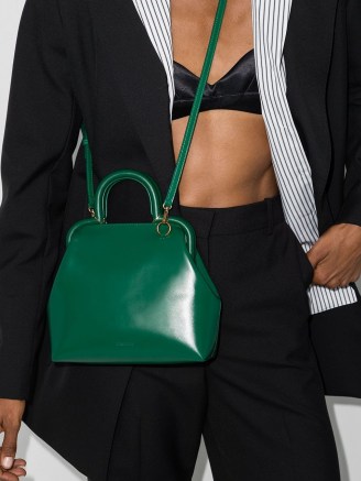 Jil Sander small square-shape tote bag in green leather