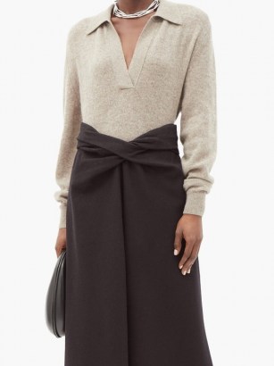 KHAITE Jo V-neck cashmere-blend sweater | luxe sweaters | luxury knits | knitwear
