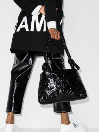 KASSL Editions Lady lacquer-finish shoulder bag | black crinkled bags