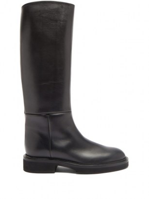 KHAITE Knee-high leather boots | classic winter footwear