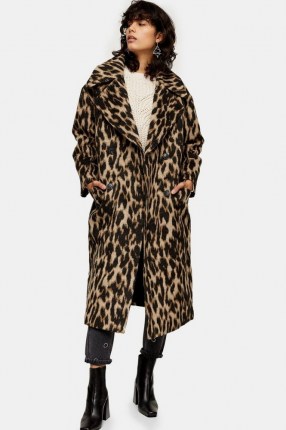 TOPSHOP Leopard Print Maxi Coat / glam winter coats / glamorous animal print outerwear - flipped