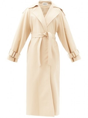 KHAITE Libby cotton trench coat | luxe waist tie coats | luxury cream outerwear