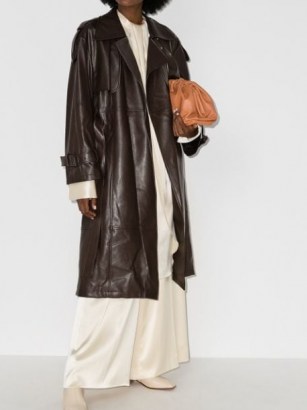 Low Classic leather trench coat – chocolate brown coats – luxe outerwear