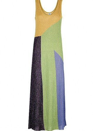 M MISSONI Colour-block metallic-weave maxi dress - flipped