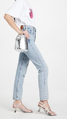MM6 Maison Margiela Mini Bucket Bag in silver / metallic faux leather bags
