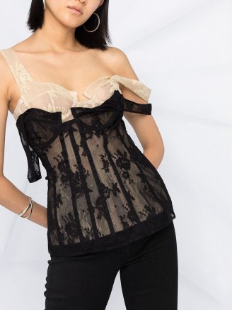 Natasha Zinko lace corset top / lingerie inspired fashion / floral tops - flipped