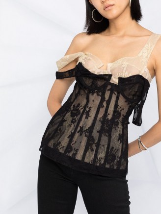 Natasha Zinko lace corset top / lingerie inspired fashion / floral tops