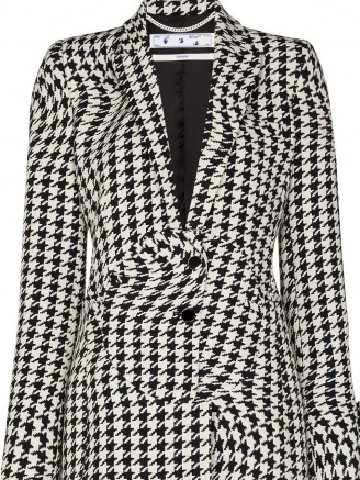 Off-White houndstooth single-breasted blazer / wavy dogtooth print jacket